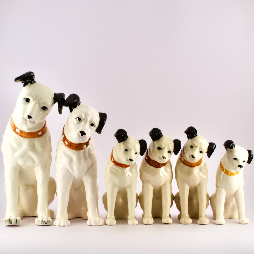 アンティーク ビクター犬（Victor） ニッパー君（Nipper） 陶器 置物 6