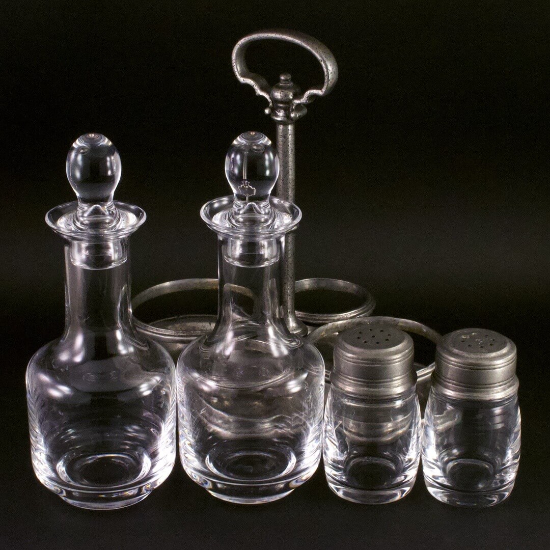 1900年ドイツ製 卓上セット 】 ガラス瓶/調味料ボトル 1900年ドイツ製