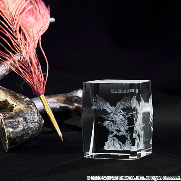FINAL FANTASY XVI レーザー彫刻クリスタルガラス ＜フェニックス