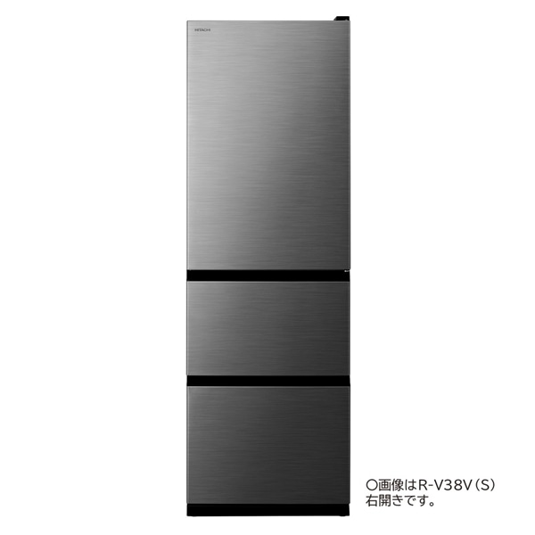 日立 冷蔵庫 幅60cm 375Lシャンパン R-V38NVL N 3ドア左開き日立