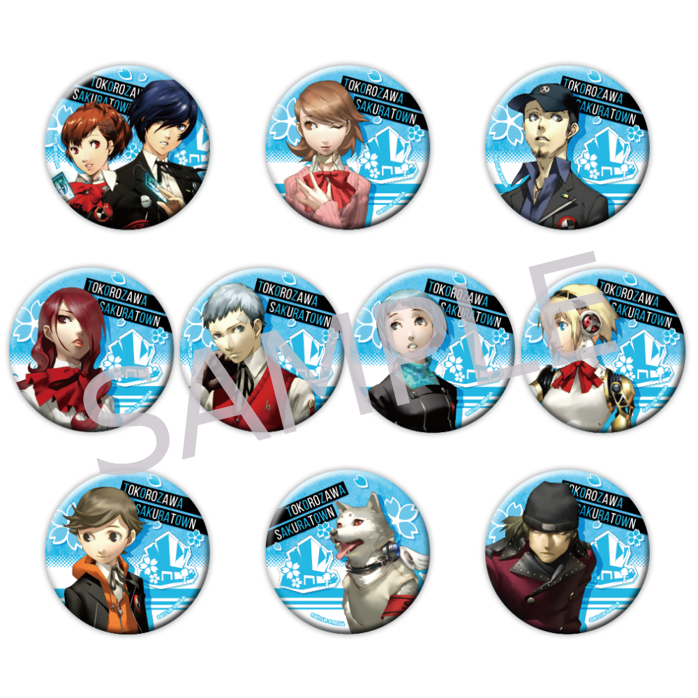 ペルソナQ2 セガコラボカフェ スクエア ホロ 缶バッジ ペルソナ3 主人公