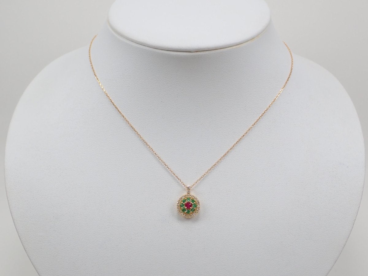 yukiko ⭐️K18 ダイヤモンド エメラルド ルビーペンダント yukiko