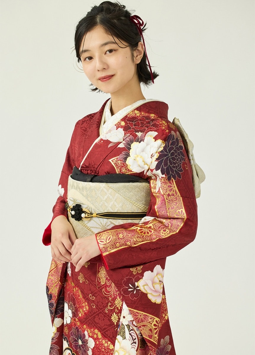 単品振袖 成人式振袖購入 mc382-1 上品なくすみピンク/古典・手毬文様