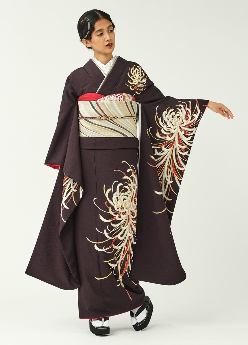 振袖 咲く、菊-焦茶色-（お取り寄せ品） | 振袖 | やまとオンラインストア
