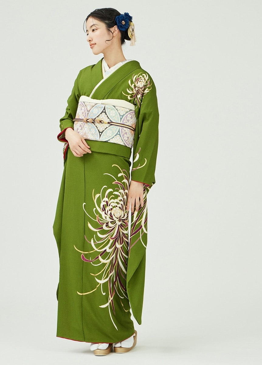 振袖 咲く、菊‐黄緑‐（ご予約受注品） | 振袖 | やまとオンラインストア