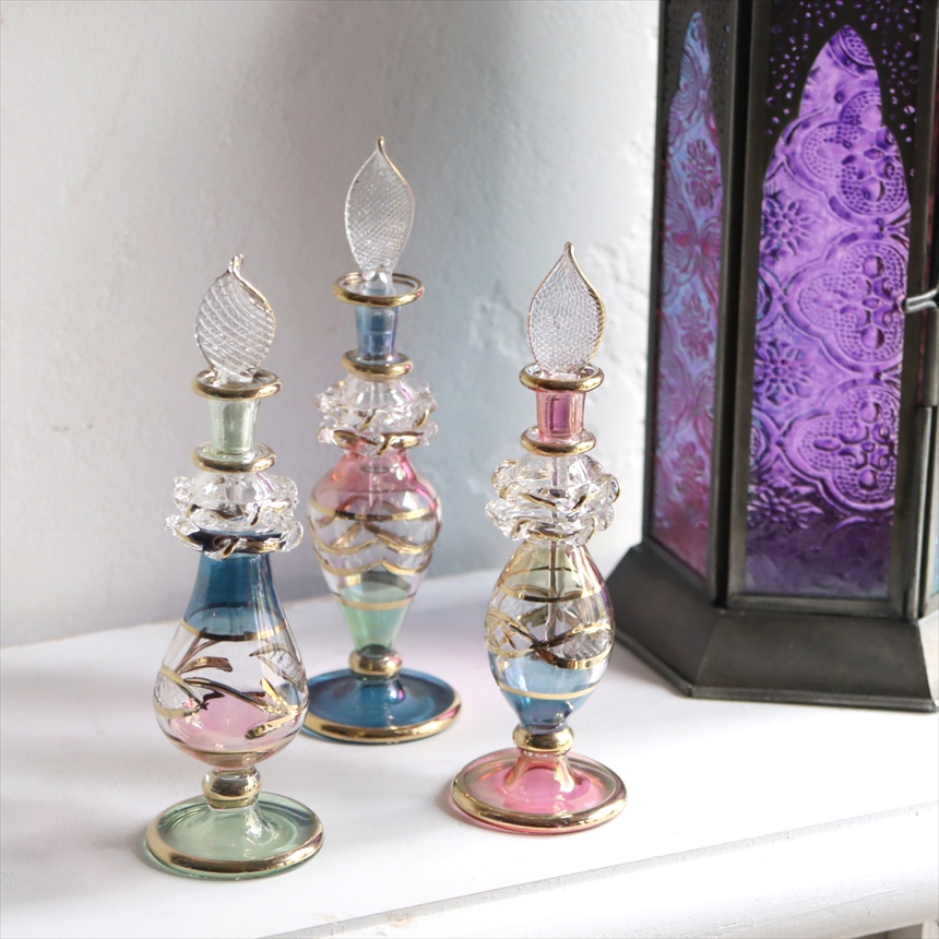 エジプト 香水瓶 強化ガラス製の高級品 9本セットプラスおまけ