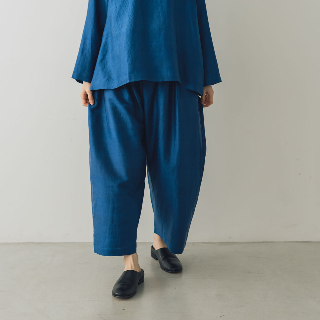 美品】BUNON Wide Belt PantsシルクブルーMサイズ