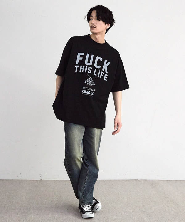 CHAOTIC】別注FUCK THIS LIFEプリントオーバーサイズTシャツ｜メンズ