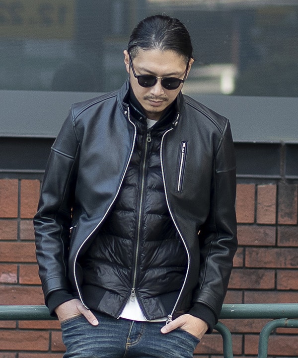 ディスカウント ブラックレザー シングルライダースジャケット