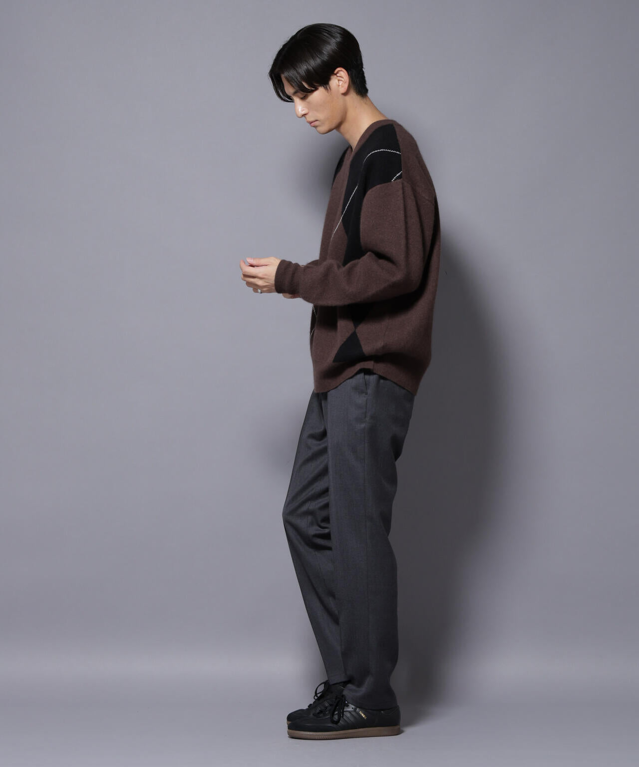 N TROUSERS PREMIUM」RENU(R)ウール混洗えるサキソニーパンツ