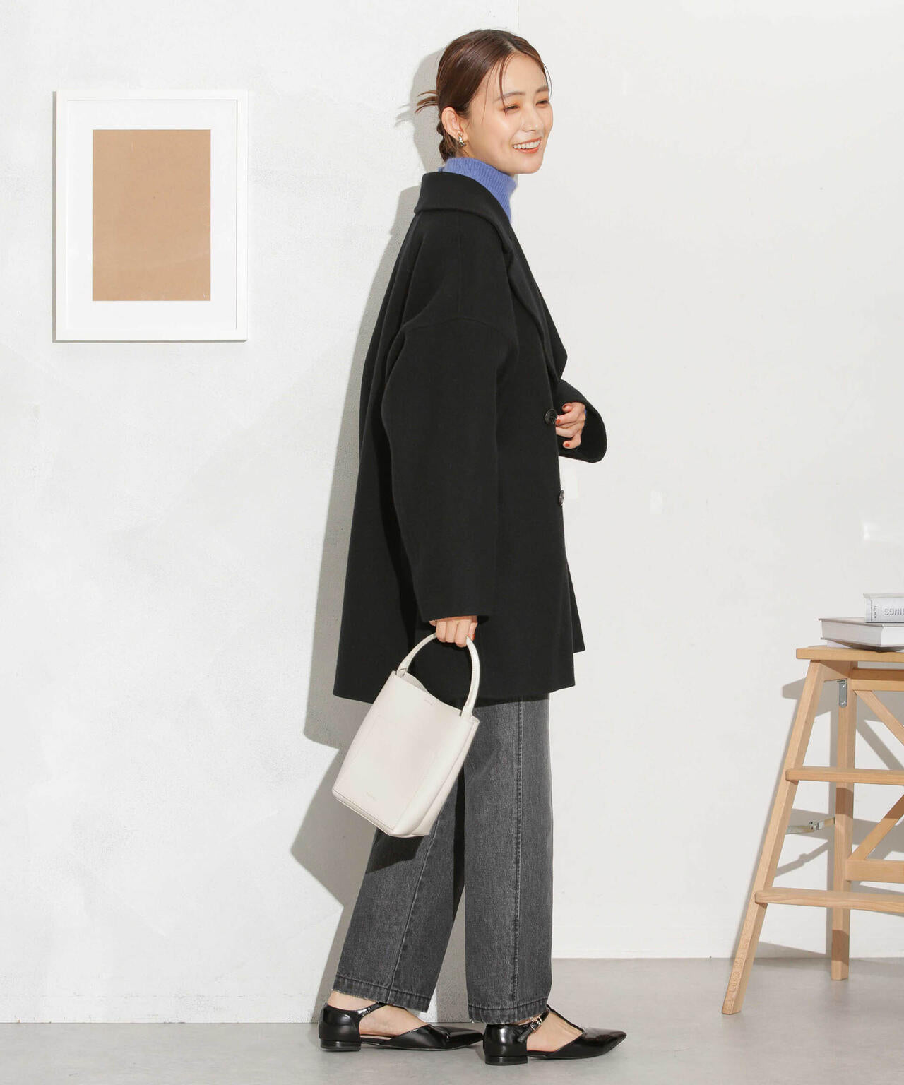 スーパー140ウールリバーミドルコート