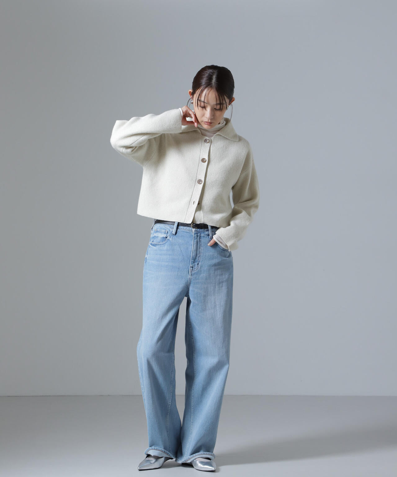 片畔 ラメ カラー カーディガン