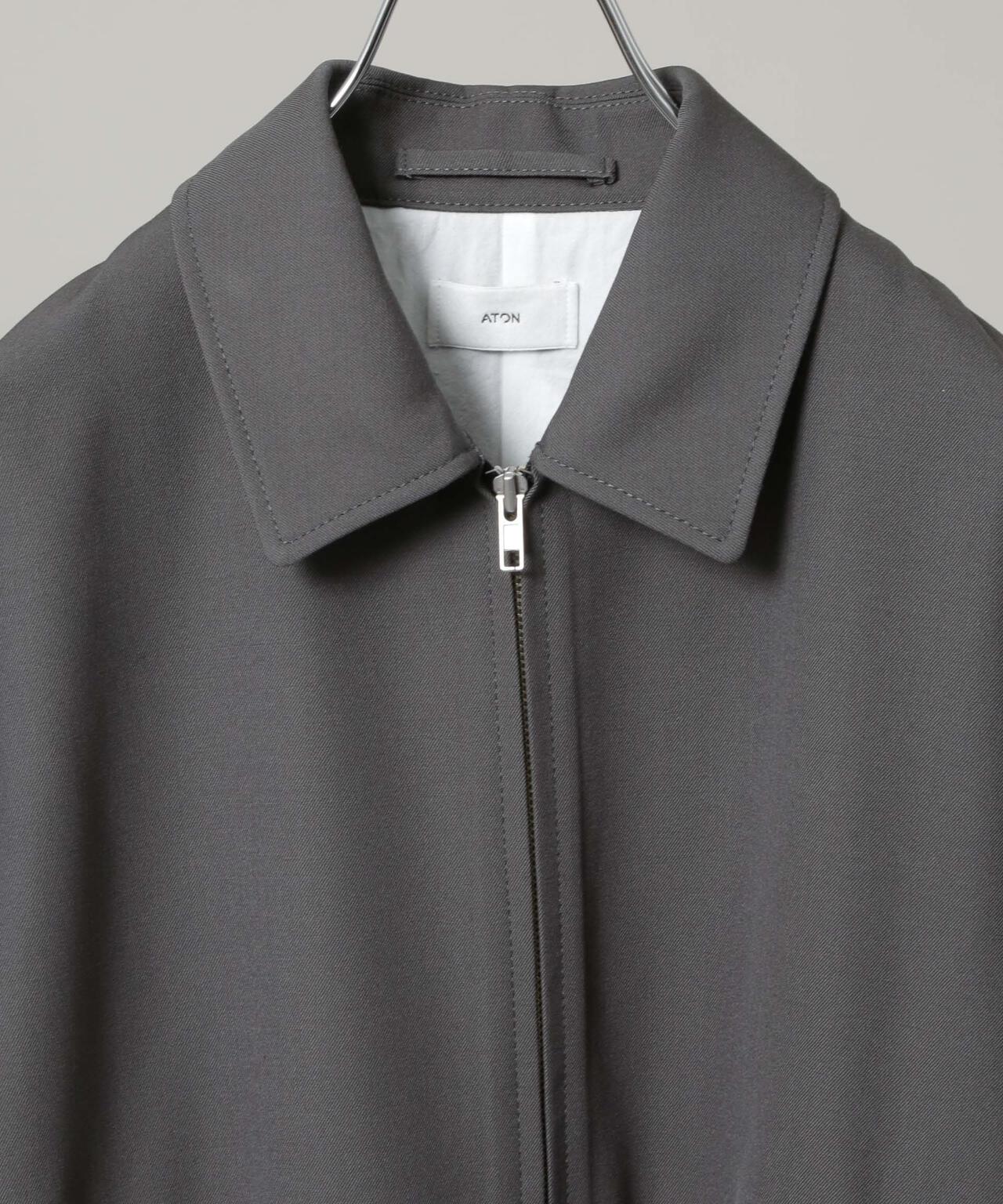 ATON/BACK SATIN HARRINGTON JACKET