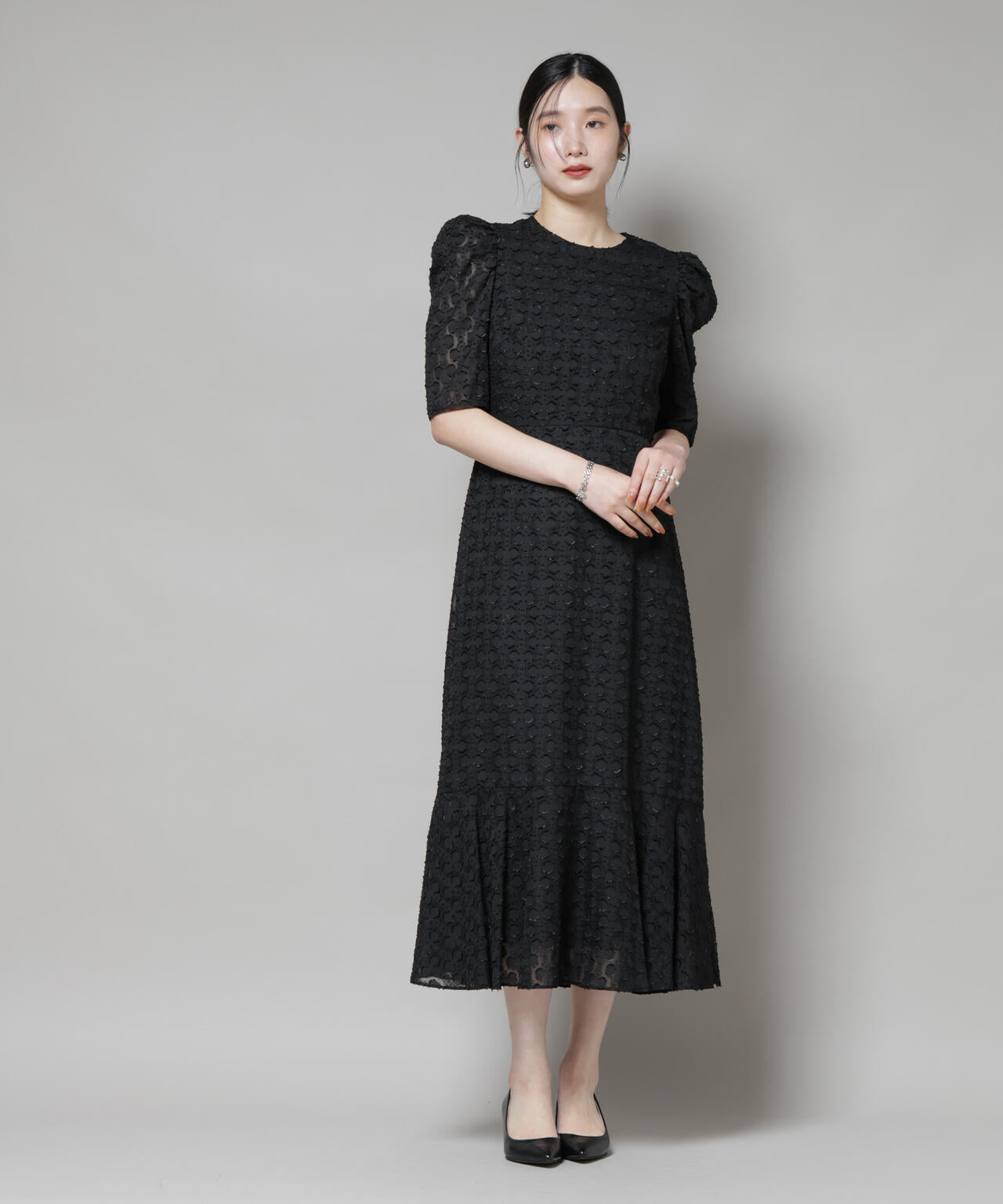 troisieme chaco / カット ジャガード ワンピース