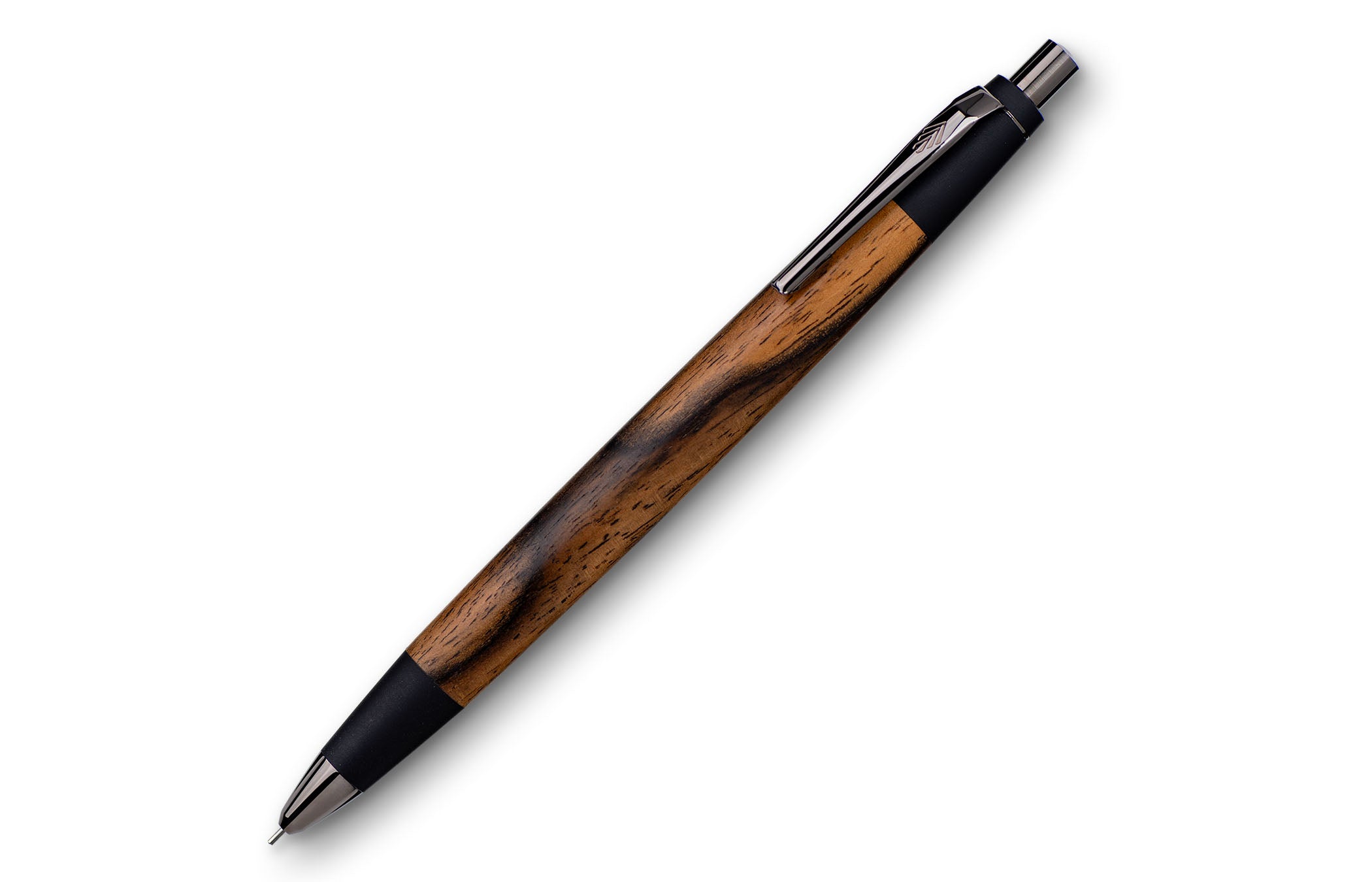 野原工芸 ハカランダ シャープペンシル ゴールドクリップ 斑紋黒染色