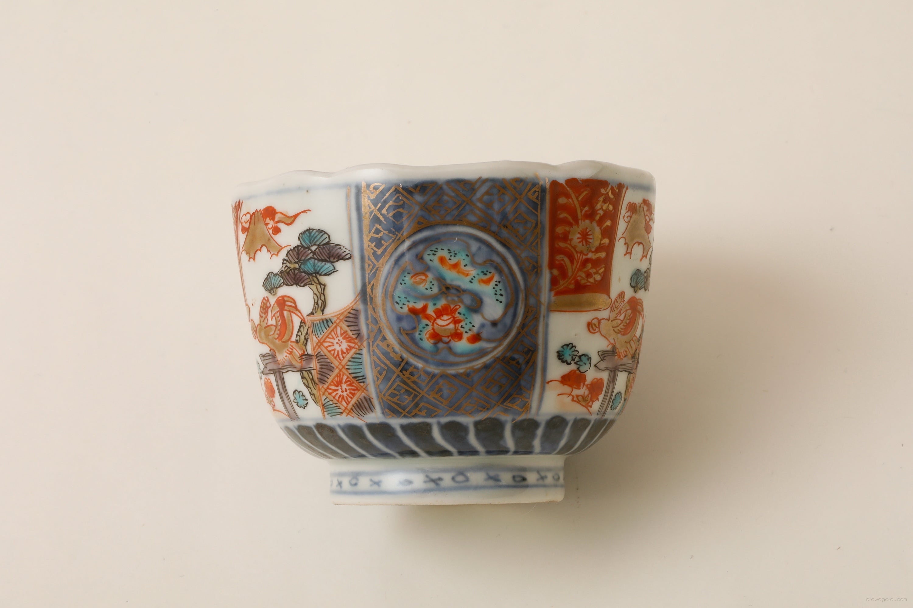 古伊万里 竹垣に桔梗と撫子 蕎麦猪口 五客 【公式通販】