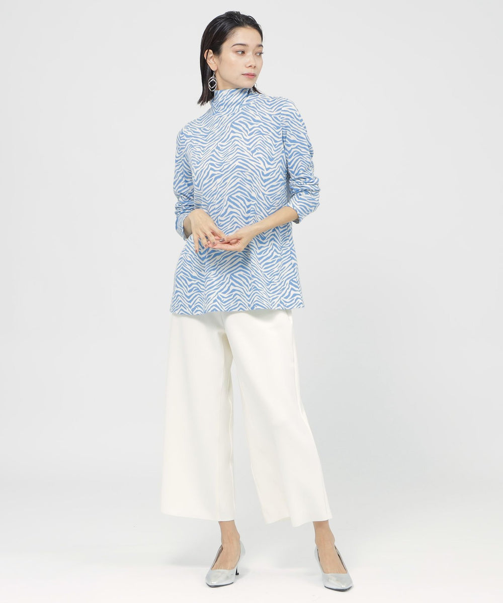 ウォッシャブル】ゼブラプリントタートルネックカットソー(トップス