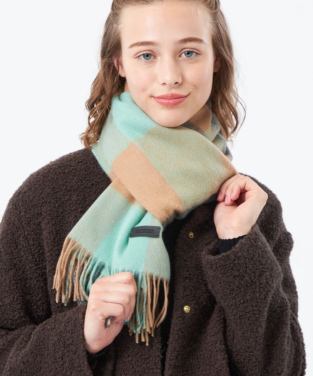 ウォッシャブルカシミヤチェックマフラー(マフラー・ストール