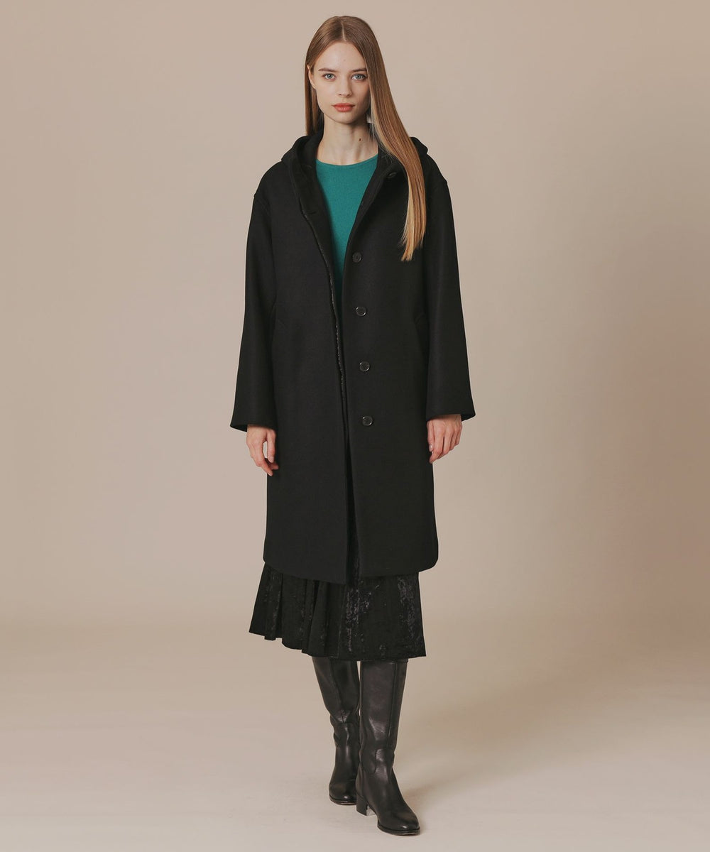 L】【CHRYSTON/クリストン】ウールダブルクロスメルトンフーデット