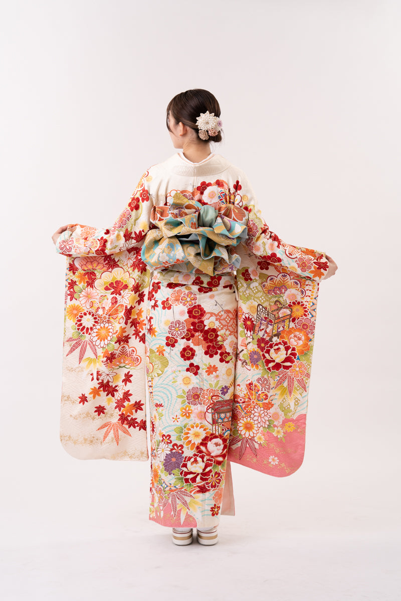 白 裾ピンク 正絹振袖【145】 – SAKURA TOKYO