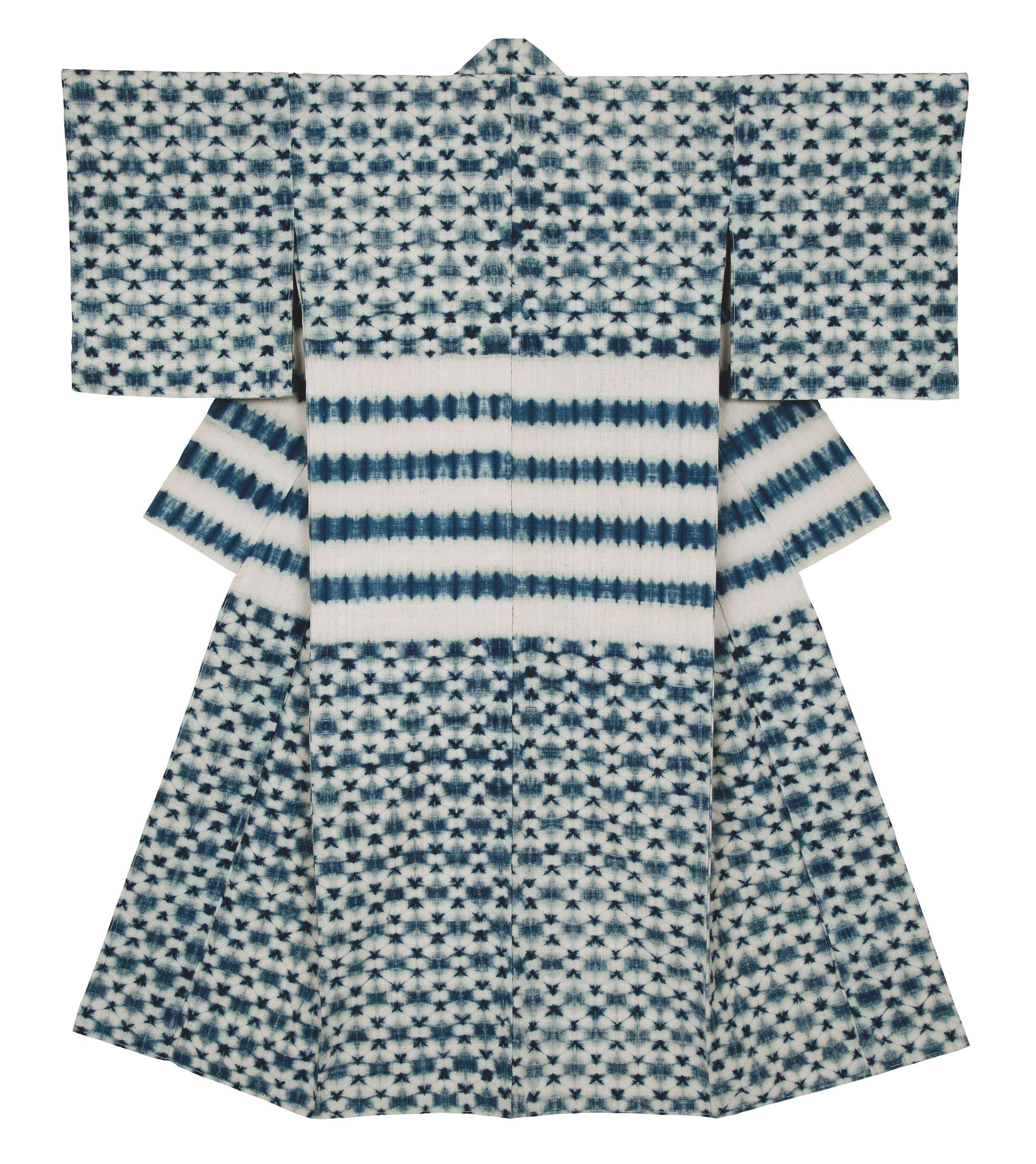 N4「片野絞り」民藝 藍染絞り職人 片野かほり 藍染絞り布 大丸百貨店