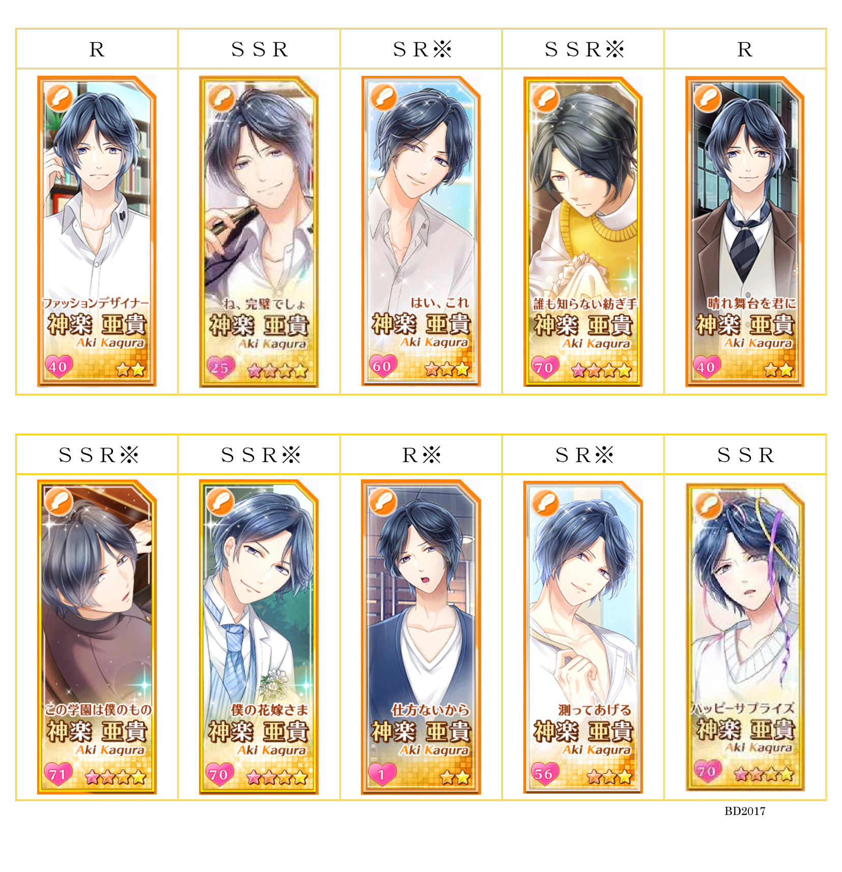 カード一覧:神楽亜貴 | スタマイ・マトリ姫備忘録