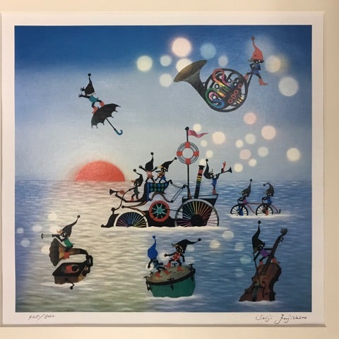 藤城清治Seiji Fujishiro ダイヤモンドスクリーニング「こびとの旅立ち