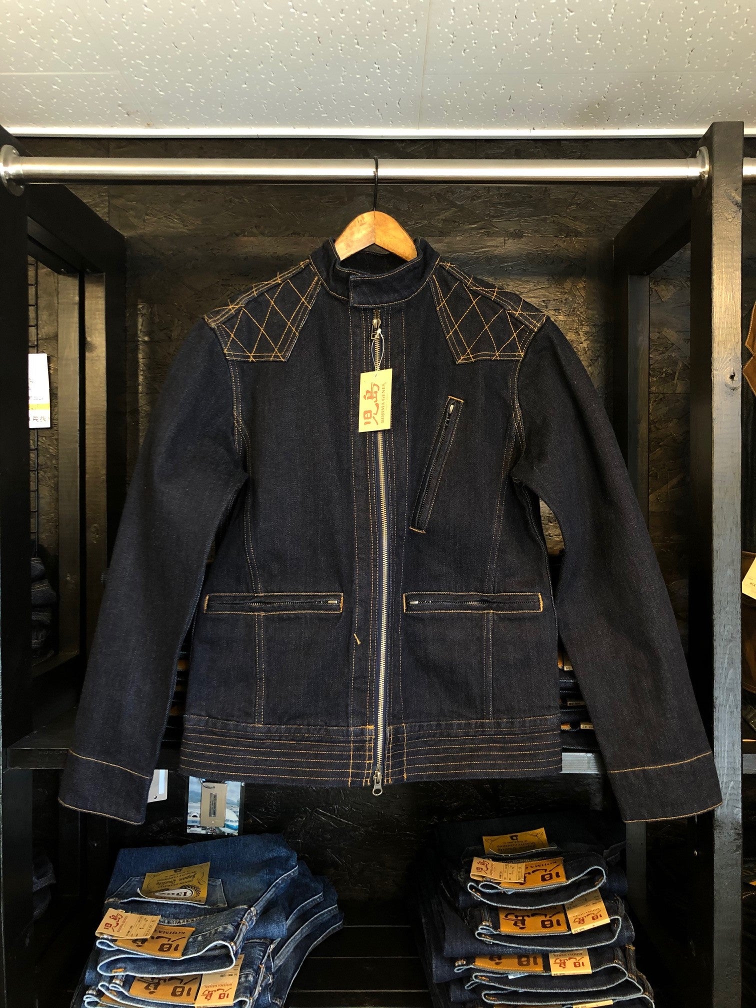 児島ジーンズ ブラックレザーシングルライダース 25周年記念「還元し