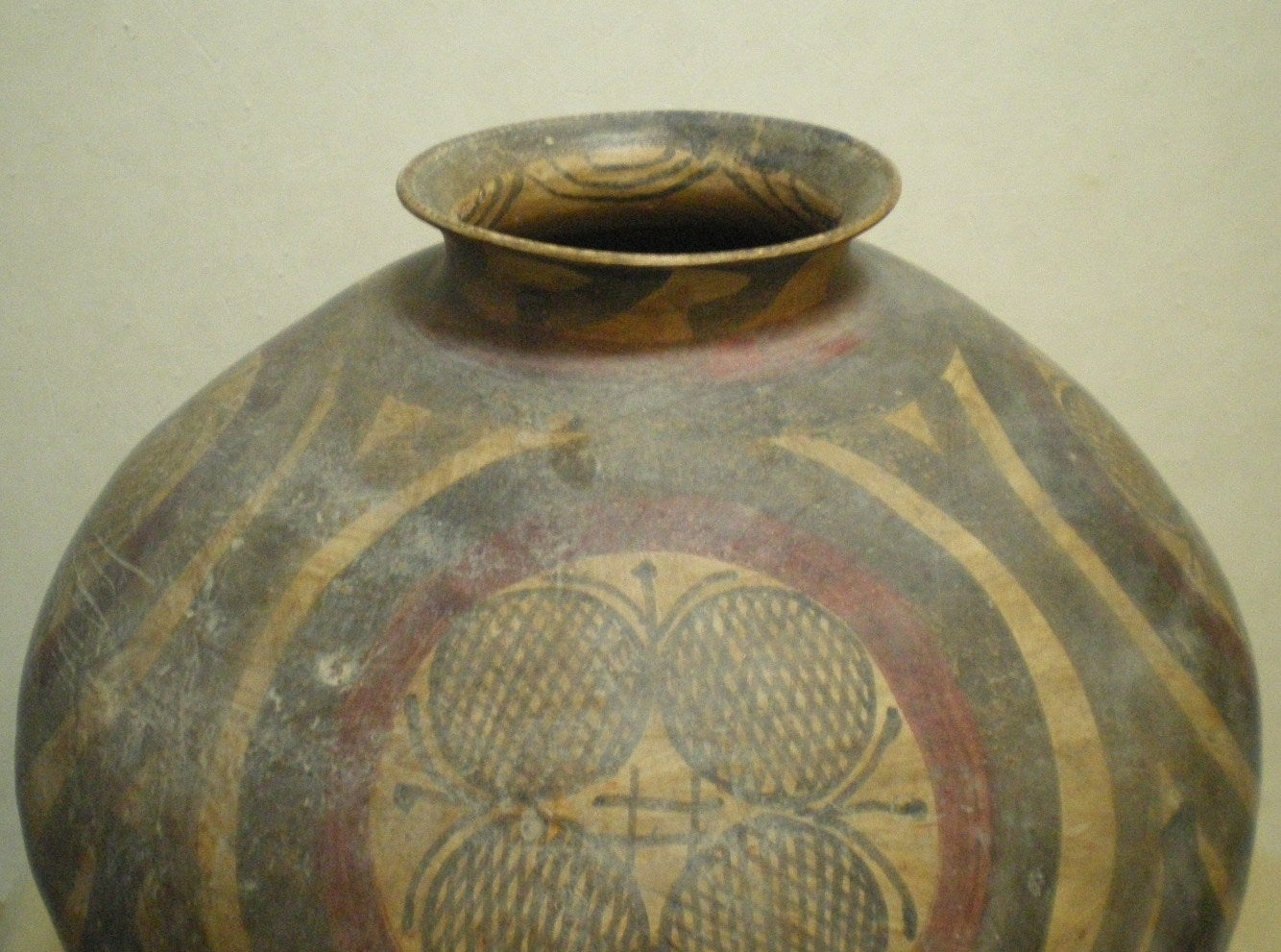 仰韶彩陶アンダーソン土器素焼き加彩双耳土器.壺骨董品陶芸