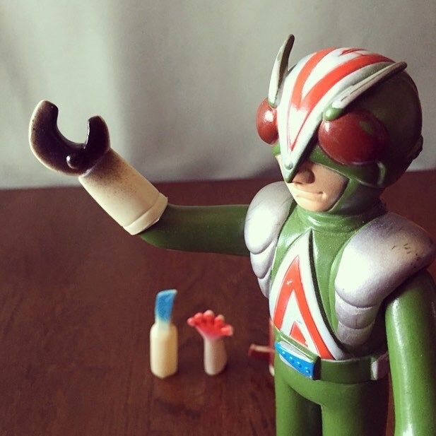 無版権 ライダーマン ソフビ 仮面ライダー ライダーマン 単色 ソフビ