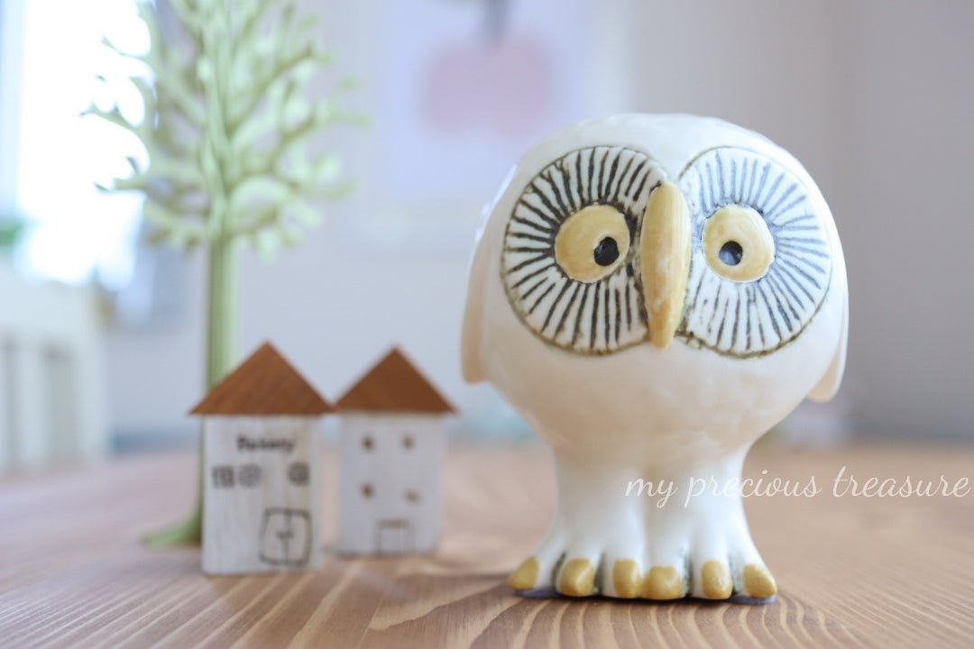 スエーデンの森の白いふくろう リサラーソン 【公式通販】