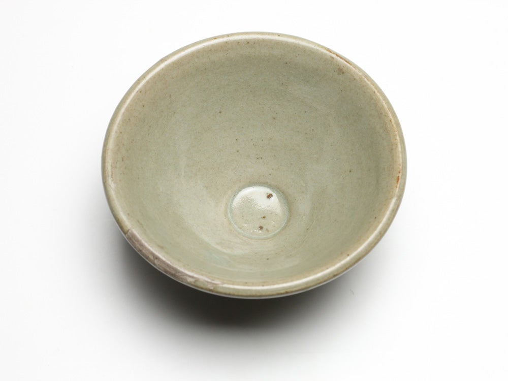 宋代 耀州窯 高台 小杯 青磁 共箱付 中国古陶磁 コレクション 宋代