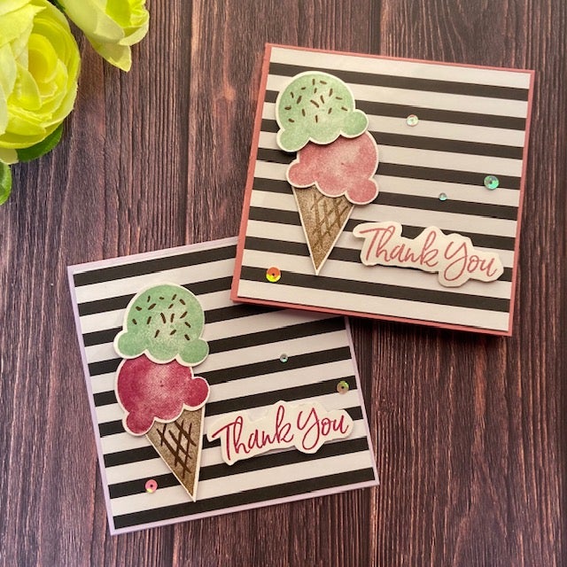 未使用アイスクリームスタンプ＆パンチスタンピンアップ