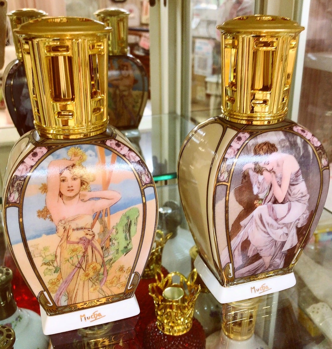 アルフォンス ミュシャ画 ペンダントランプ照明 アンティーク調