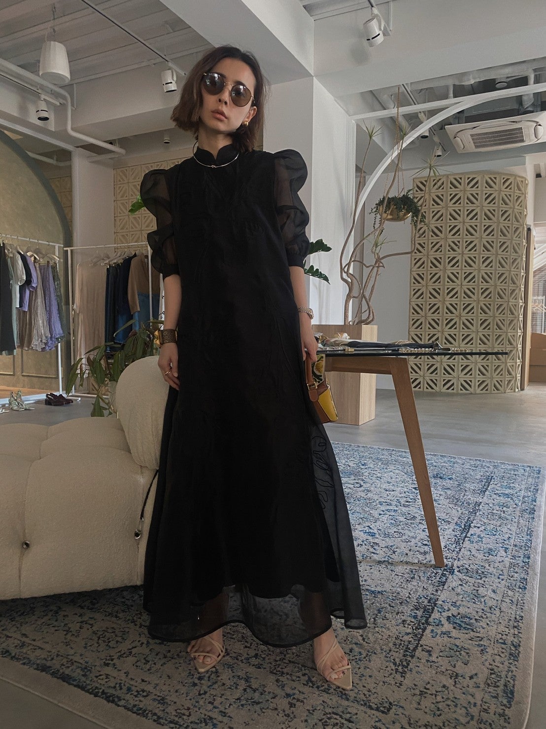 AMERI MEDI FOREST EMBROIDERY DRESS