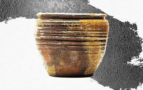 珍品鉄瓶風陶器製時代古水指壺焼物〈検 古備前茶道具古常滑