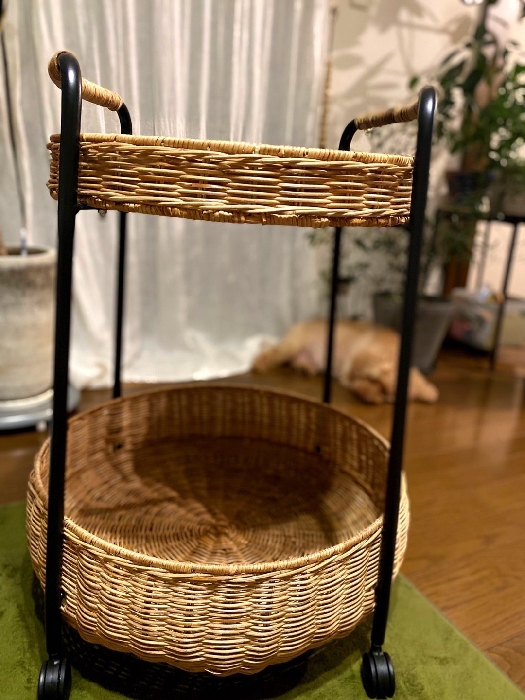IKEA ルッバン サイドテーブル 籐製ワゴン LUBBAN LUBBAN ルッバン