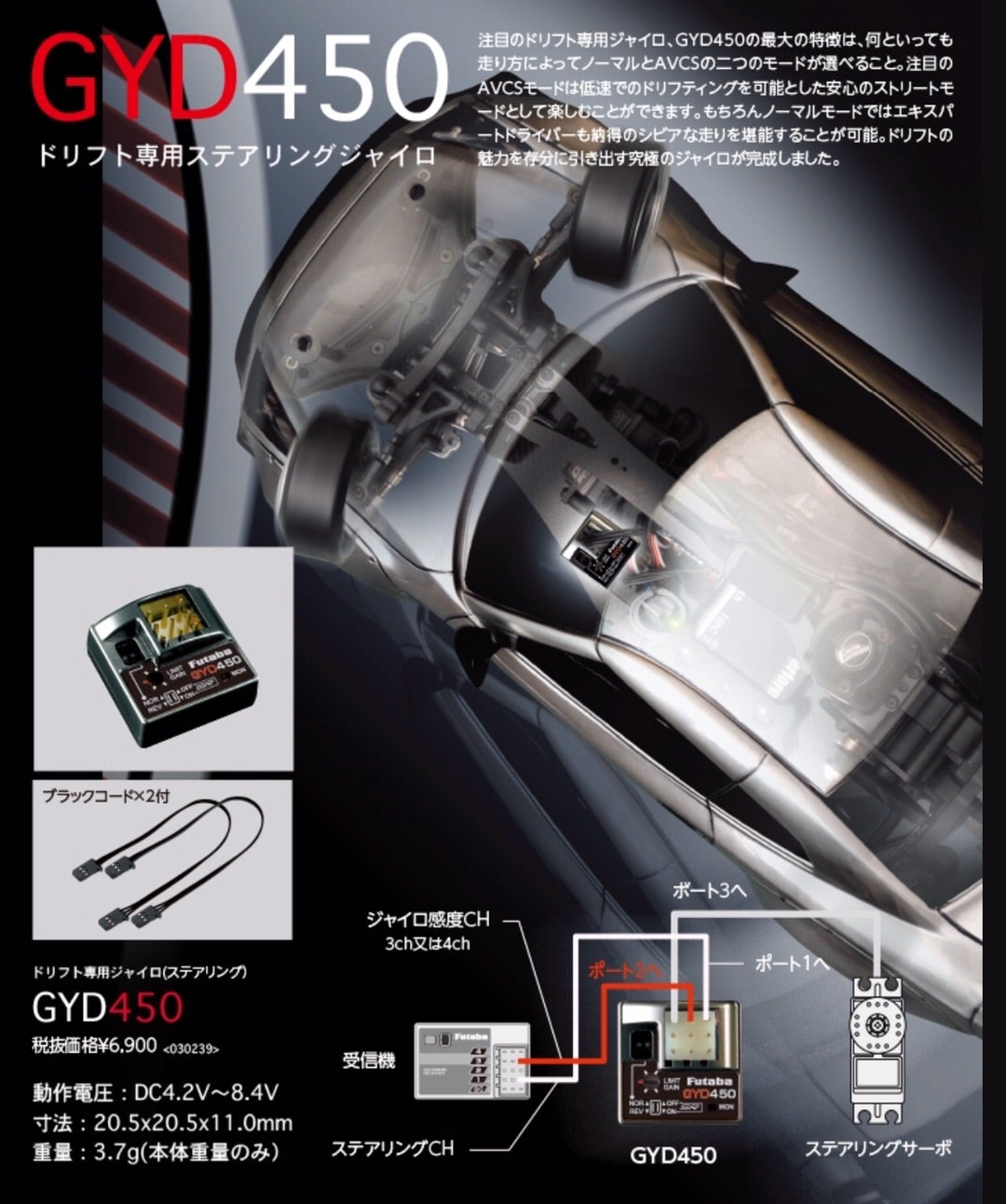 Futaba GYD550 & HPS-CD700 セット フタバGYD550ジャイロ その1 Futaba