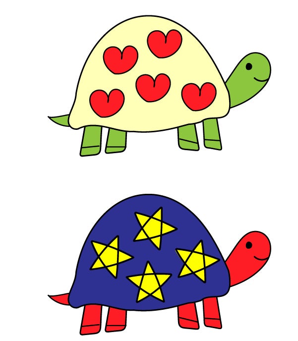 オリジナルハンドメイド 絵 かわいい甲羅のかめさん オリジナル