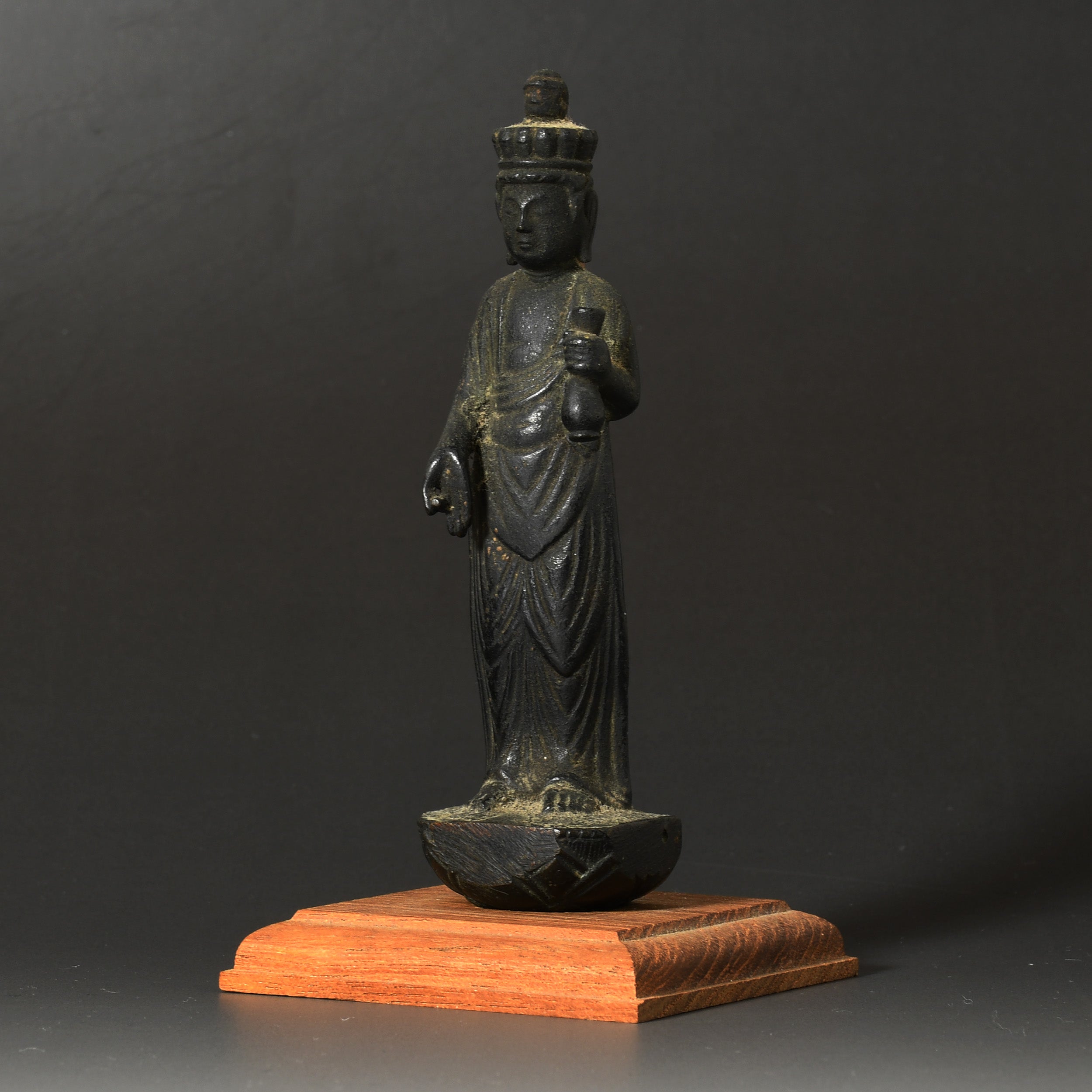 仏教美術 古銅 観音菩薩立像 仏像 V 9601 仏教美術 古銅 観音菩薩立像