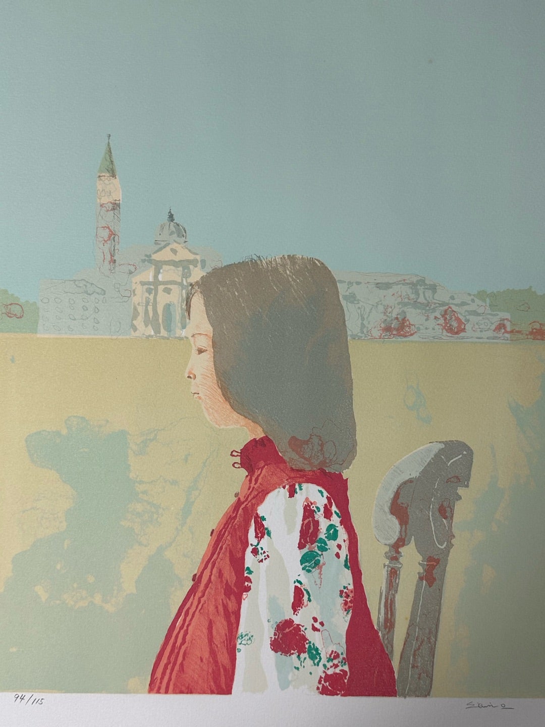 石楠花 大津英敏 リトグラフ