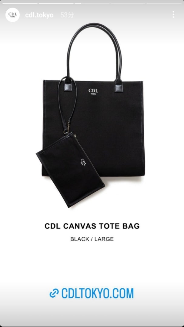 CDL Canvas Tote Bag LARGE トートバッグ黒 【公式通販】