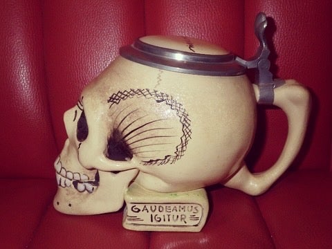 50'S☆スカル☆タンカード☆ドイツ製☆スカルオンブック☆ビアステイン