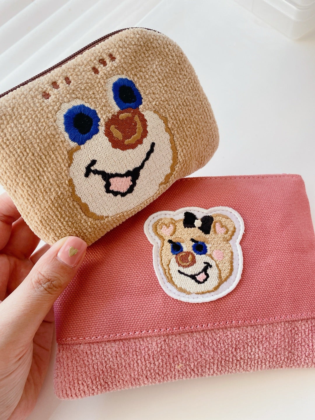 FEILER フェイラー ドアップテディガール巾着ポーチラブラリーバイ