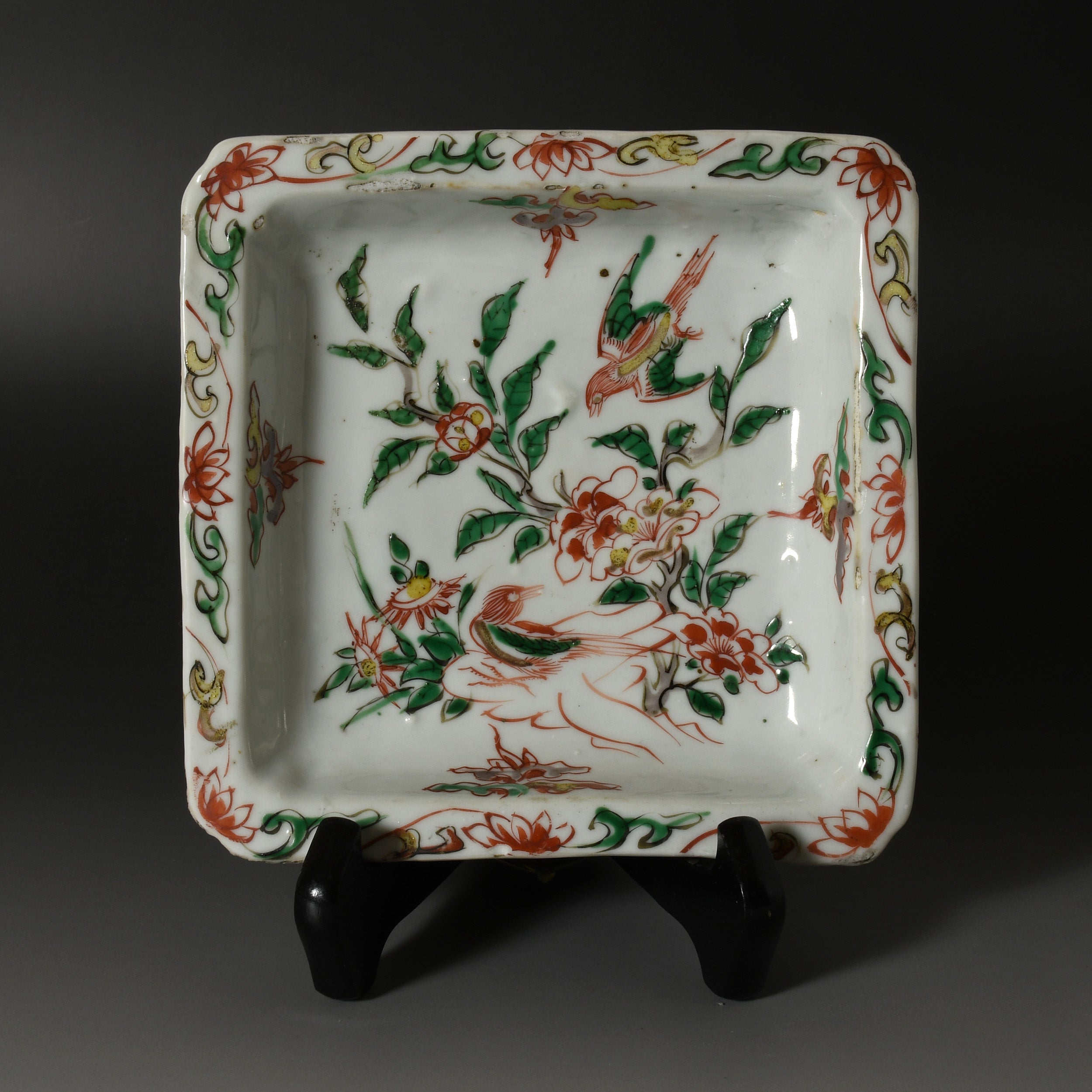 呉須赤絵 大皿 2点 明時代 明朝 南京赤絵 古染付 祥瑞 古美術 呉須赤絵