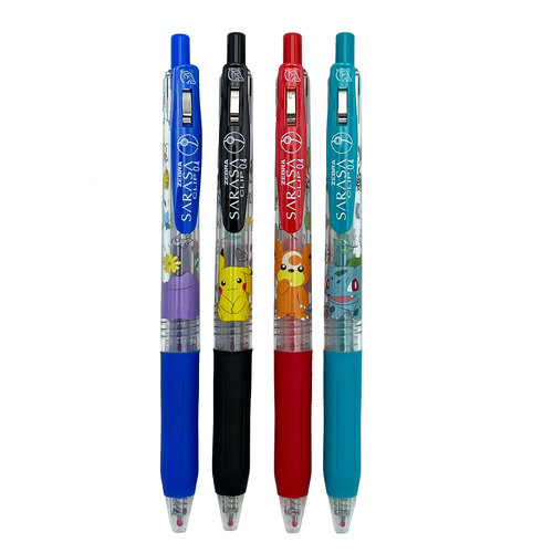 Zebra Sarasa Clip 4-Color 0.4mm Ballpen Set x Pokemon - Set B