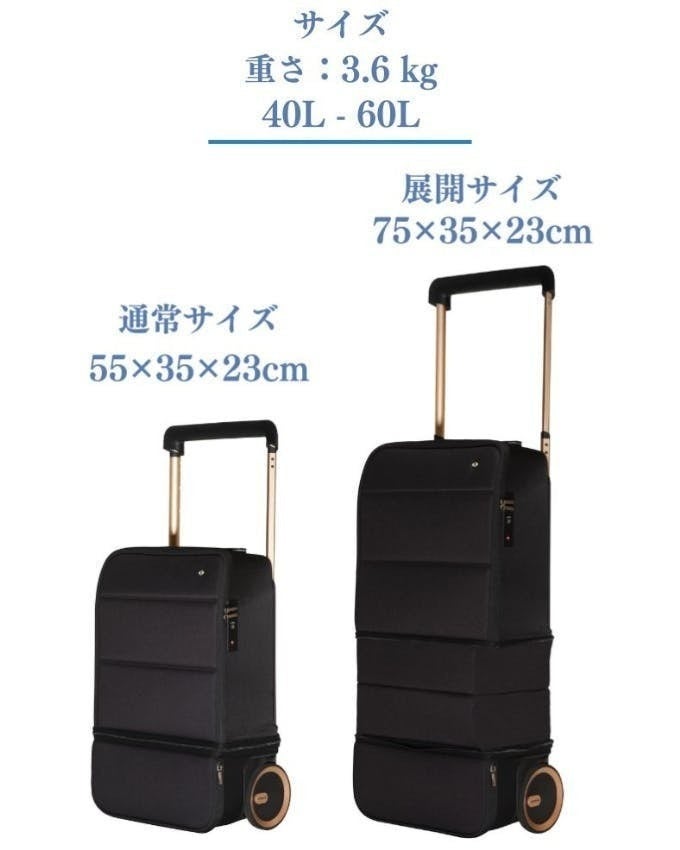 累計2億円突破！サイズ変更可能な多機能スーツケース『KABUTO
