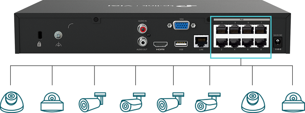 VIGI NVR1008H-8P | VIGI 8チャンネル PoE+ ネットワークビデオ