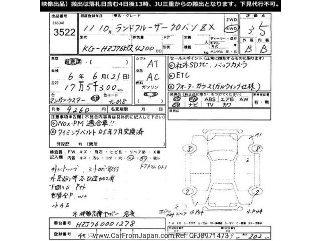 1999 Toyota Land Cruiser HZJ76Kカイ - Car Price $33,579