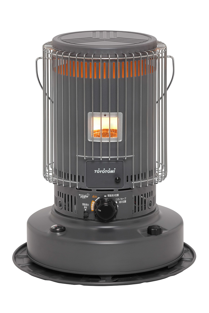 大人気トヨトミの「石油ストーブ」新色はグレー！リビングにもガレージ